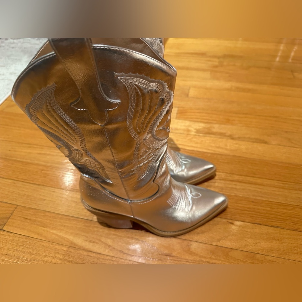 Silver Western Boots